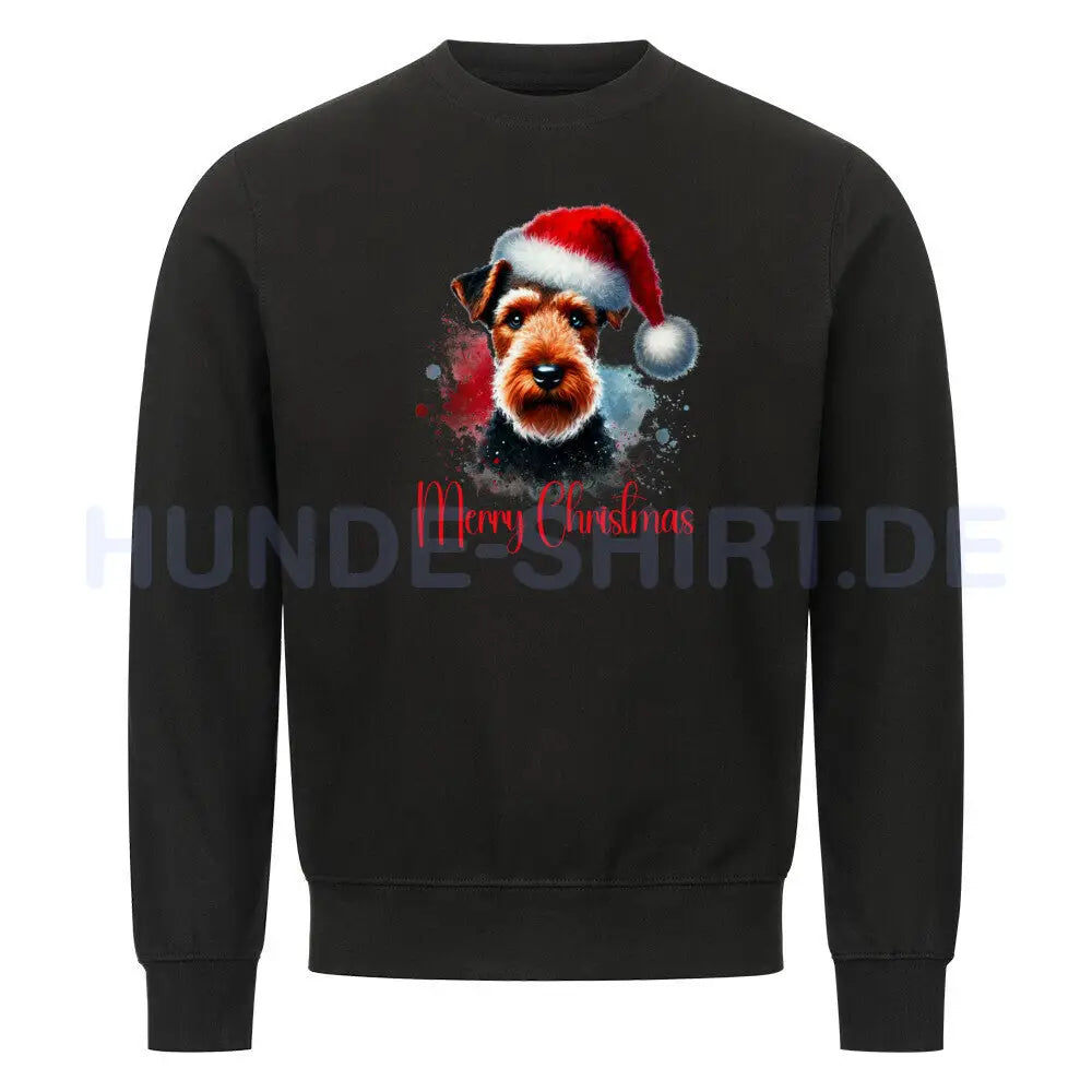 Premium Sweatshirt "Welsh Terrier - Merry Christmas" Schwarz – hunde-shirt.de