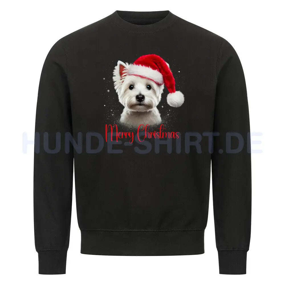 Premium Sweatshirt "Westie - Merry Christmas" Schwarz – hunde-shirt.de