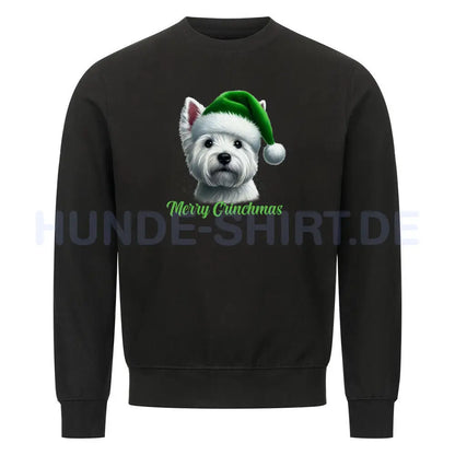 Premium Sweatshirt "Westie - Merry Grinchmas" Schwarz – hunde-shirt.de