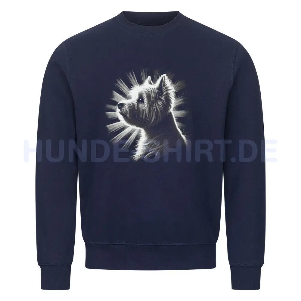 Premium Sweatshirt "Westie - Shine" Navy Blue – hunde-shirt.de