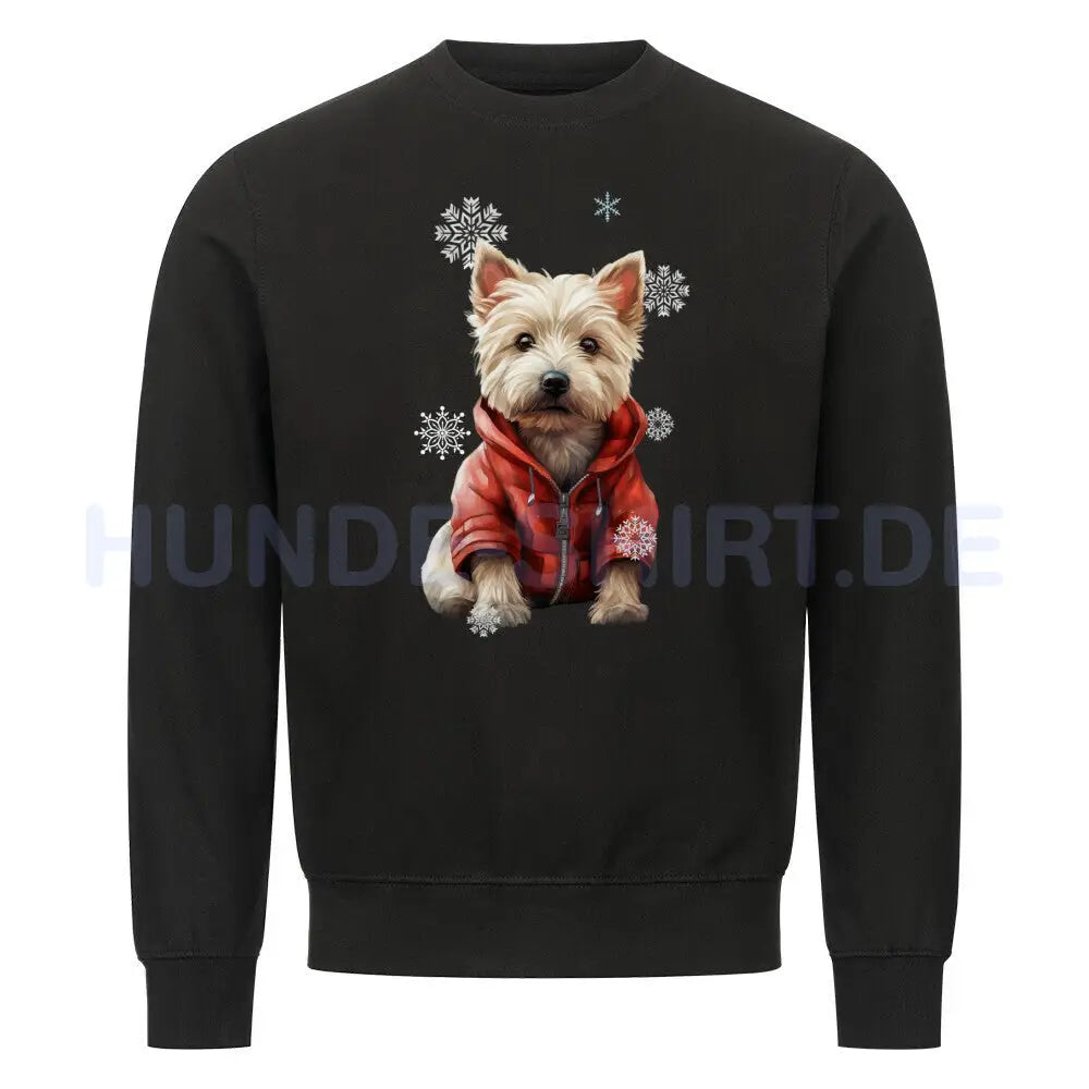 Premium Sweatshirt "Westie Winter" Schwarz – hunde-shirt.de