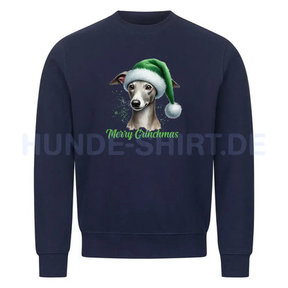 Premium Sweatshirt "Whippet - Merry Grinchmas" Navy Blue – hunde-shirt.de