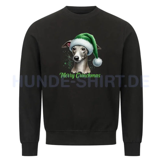 Premium Sweatshirt "Whippet - Merry Grinchmas" Schwarz – hunde-shirt.de