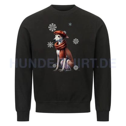 Premium Sweatshirt "Windspiel Winter" Schwarz – hunde-shirt.de