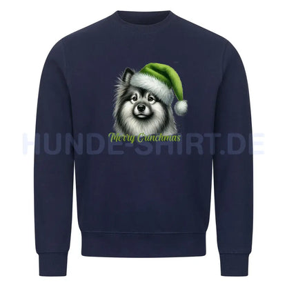 Premium Sweatshirt "Wolfsspitz - Merry Grinchmas" Navy Blue – hunde-shirt.de