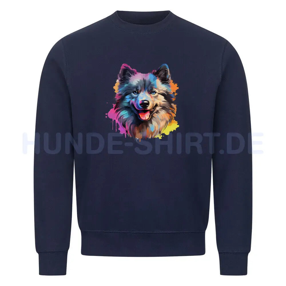 Premium Sweatshirt "Wolfsspitz - Paint" Navy Blue – hunde-shirt.de