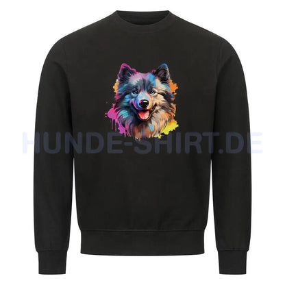 Premium Sweatshirt "Wolfsspitz - Paint" Schwarz – hunde-shirt.de