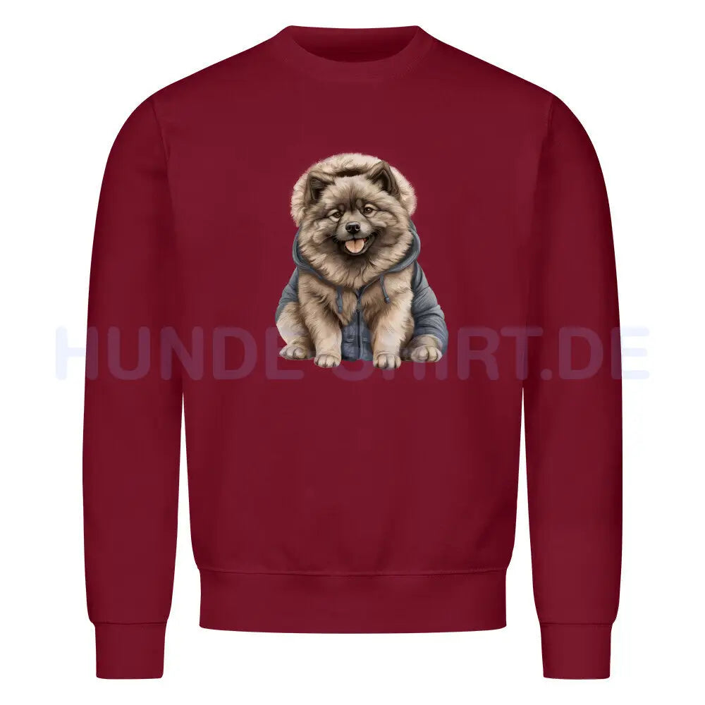 Premium Sweatshirt "Wolfsspitz - Winter" Burgunder – hunde-shirt.de