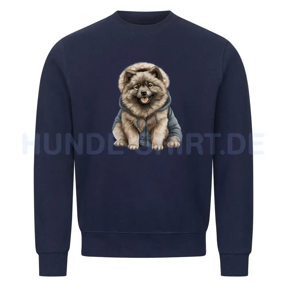 Premium Sweatshirt "Wolfsspitz - Winter" Navy Blue – hunde-shirt.de