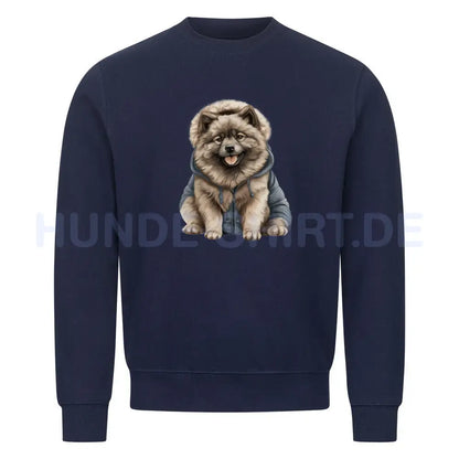 Premium Sweatshirt "Wolfsspitz - Winter" Navy Blue – hunde-shirt.de