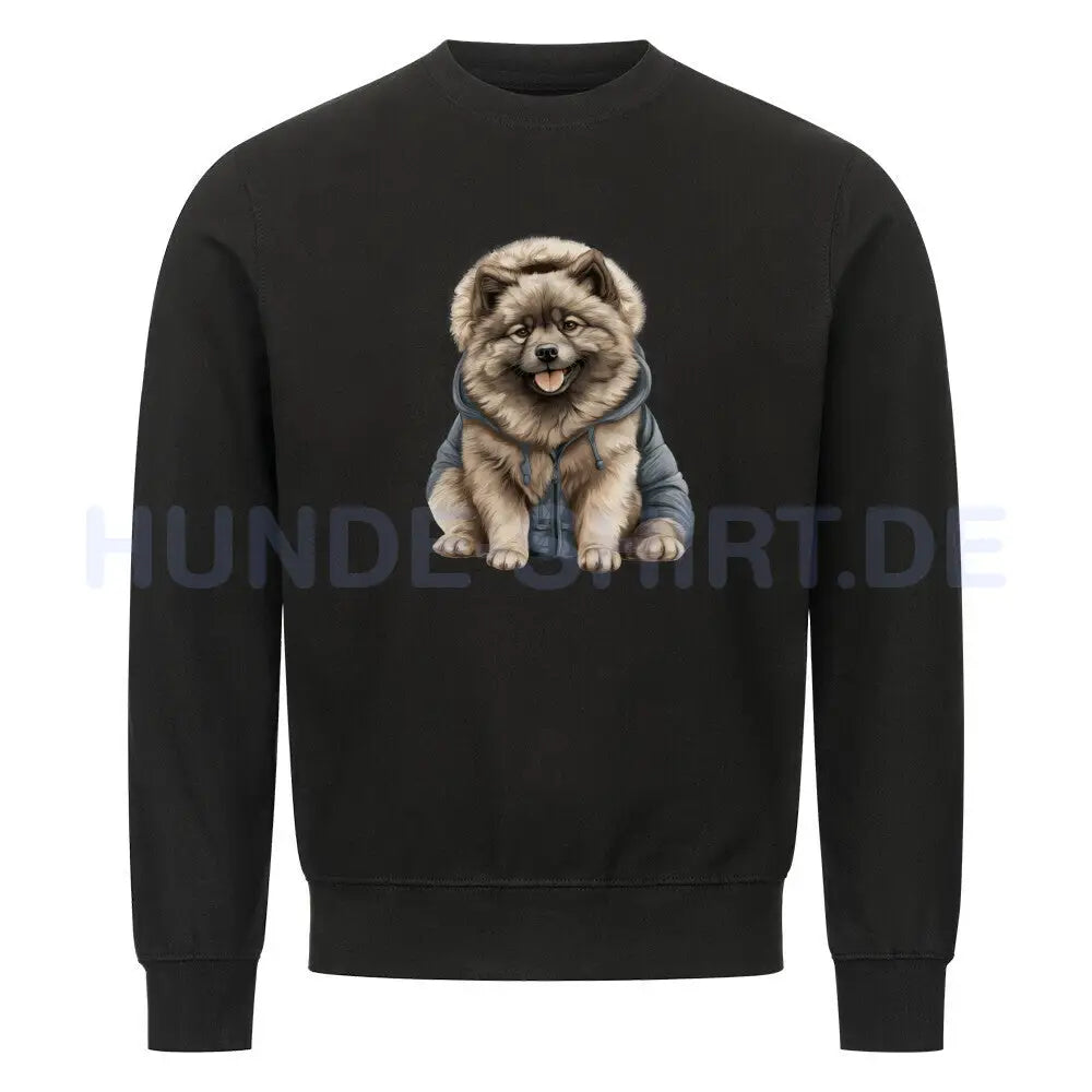 Premium Sweatshirt "Wolfsspitz - Winter" Schwarz – hunde-shirt.de