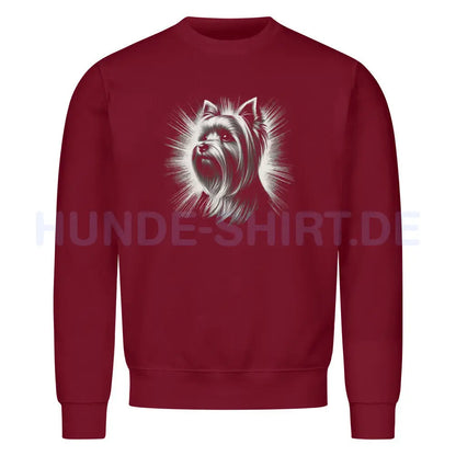 Premium Sweatshirt "Yorkie - Bright" Burgunder – hunde-shirt.de