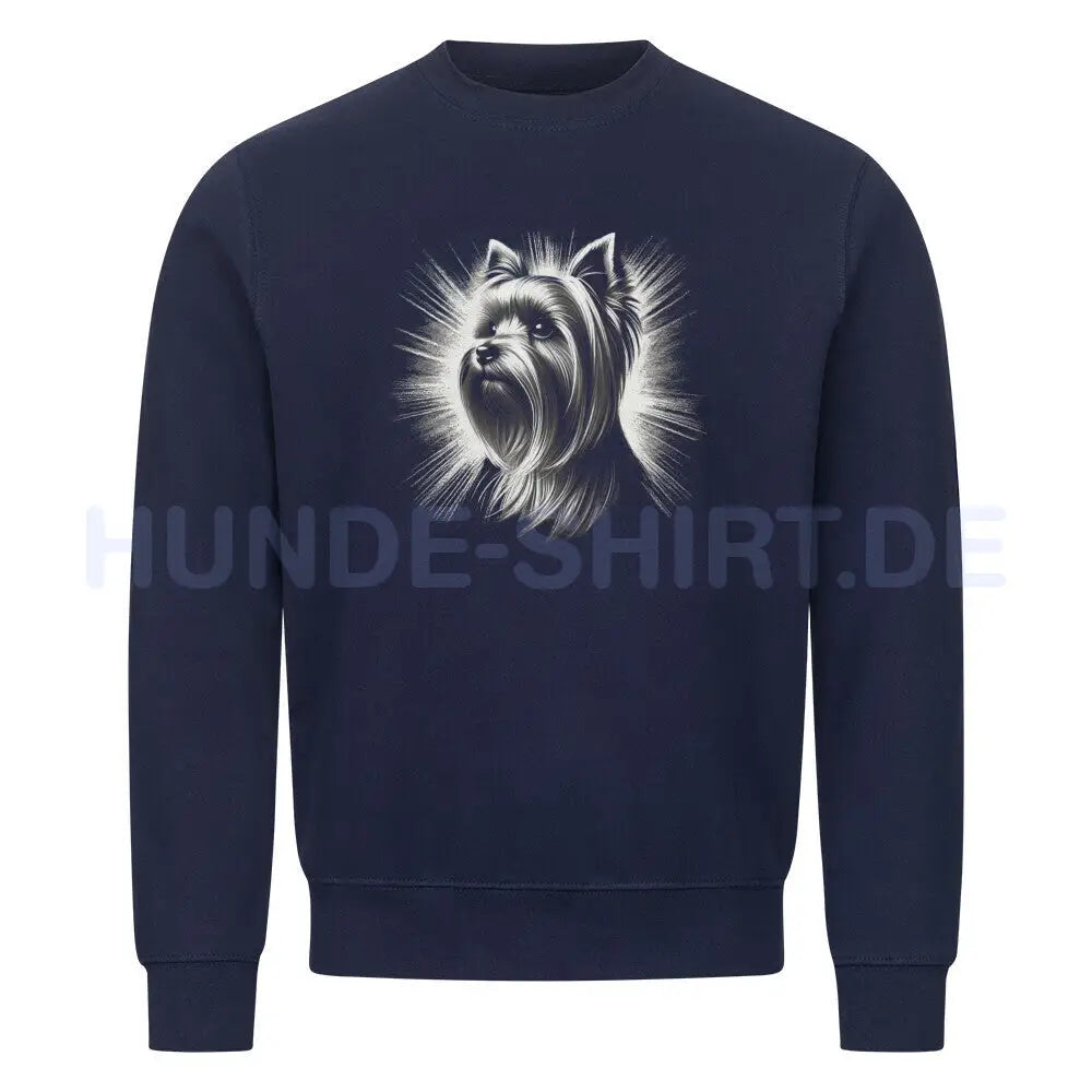 Premium Sweatshirt "Yorkie - Bright" Navy Blue – hunde-shirt.de