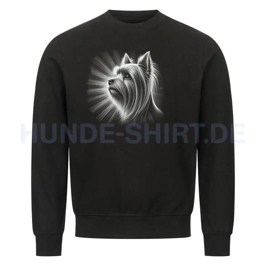 Premium Sweatshirt "Yorkshire Terrier - Shine" Schwarz – hunde-shirt.de