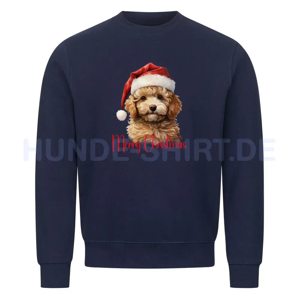 Premium Sweatshirt "Zwergpudel - Merry Christmas" Navy Blue – hunde-shirt.de