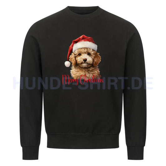 Premium Sweatshirt "Zwergpudel - Merry Christmas" Schwarz – hunde-shirt.de