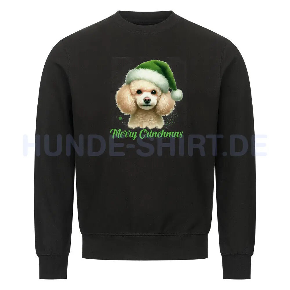 Premium Sweatshirt "Zwergpudel - Merry Grinchmas" Schwarz – hunde-shirt.de