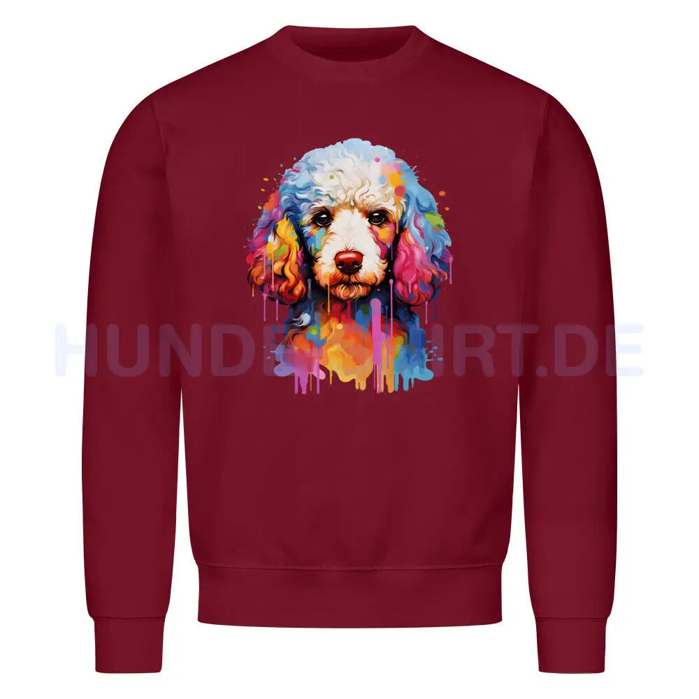 Premium Sweatshirt "Zwergpudel - Splash" Burgunder – hunde-shirt.de