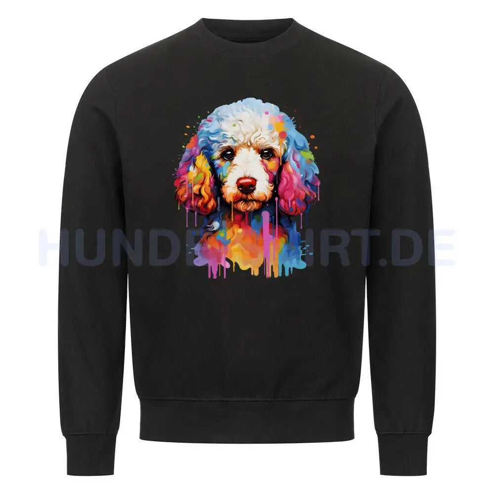 Premium Sweatshirt "Zwergpudel - Splash" Schwarz – hunde-shirt.de