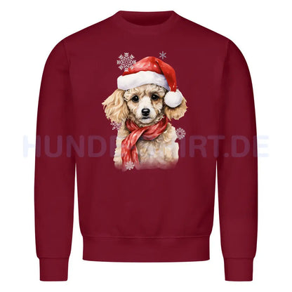 Premium Sweatshirt "Zwergpudel Weihnachten" Burgunder – hunde-shirt.de