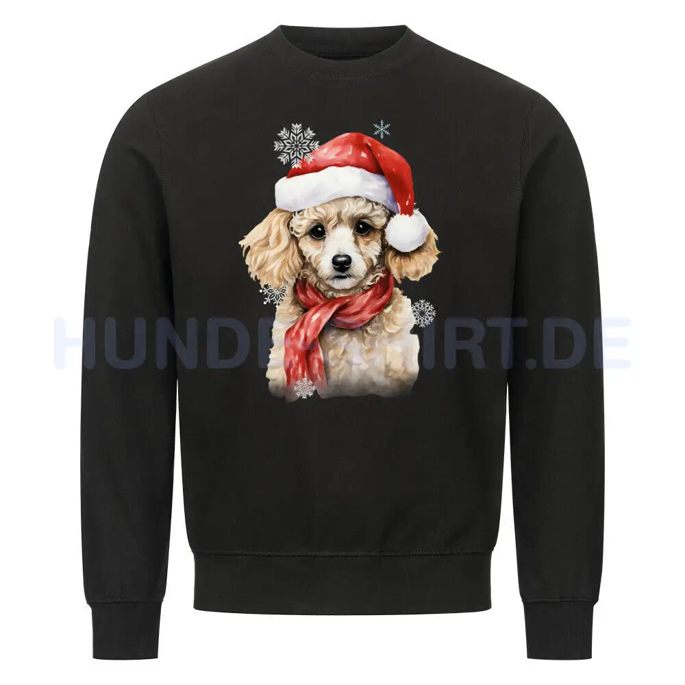 Premium Sweatshirt "Zwergpudel Weihnachten" Schwarz – hunde-shirt.de