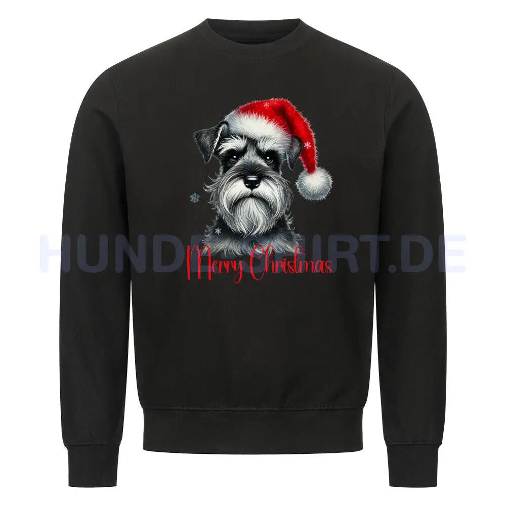 Premium Sweatshirt "Zwergschnauzer - Merry Christmas" Schwarz – hunde-shirt.de