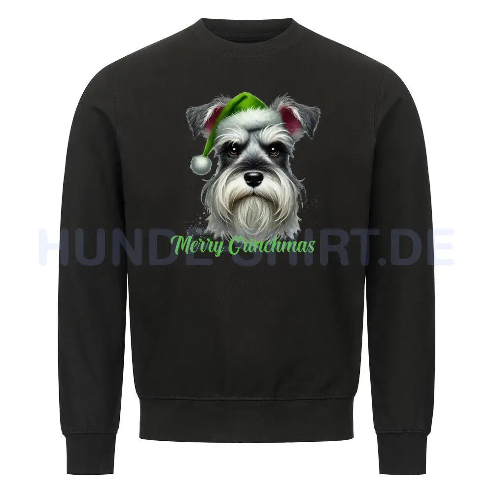 Premium Sweatshirt "Zwergschnauzer - Merry Grinchmas" Schwarz – hunde-shirt.de