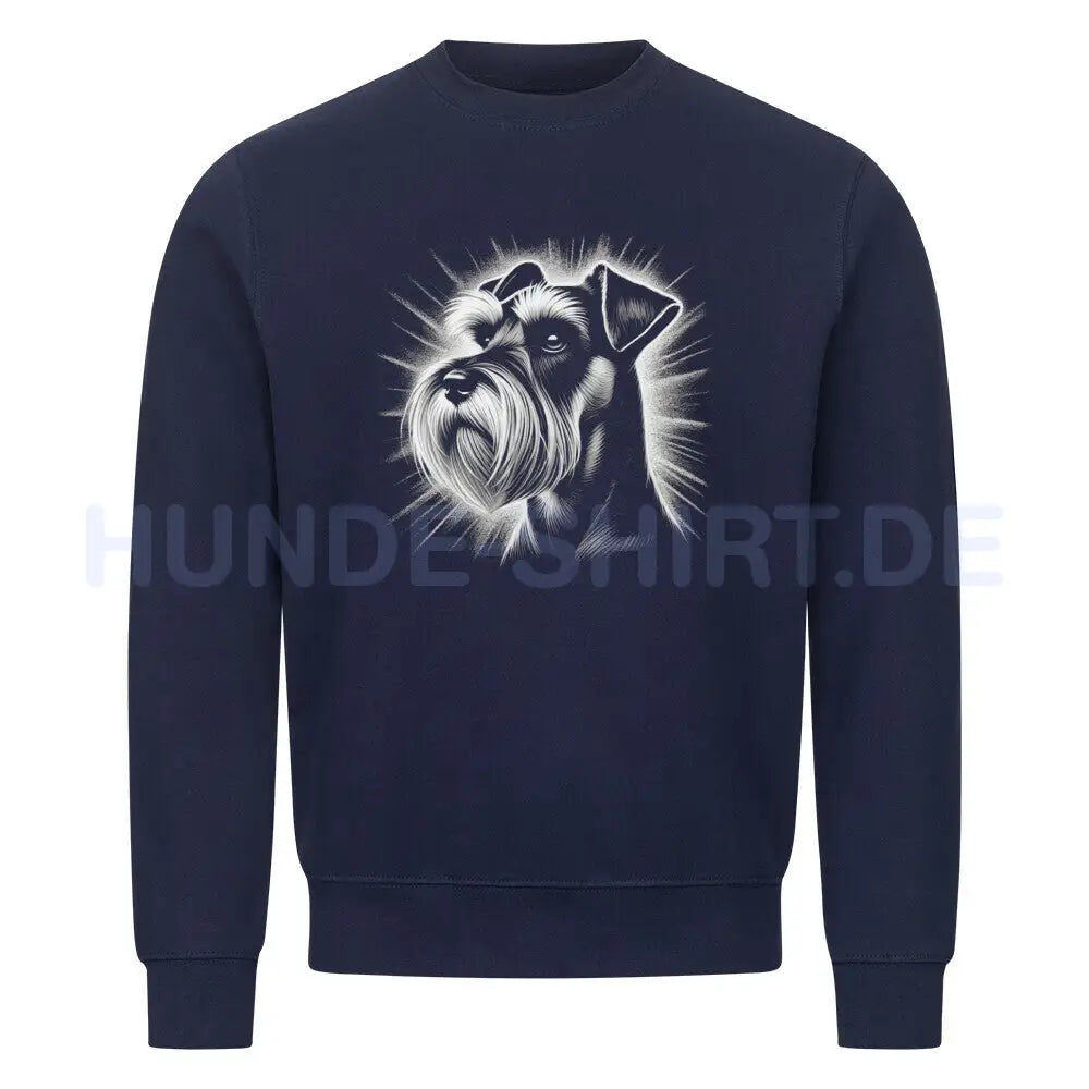 Premium Sweatshirt "Zwergschnauzer Shine" Navy Blue – hunde-shirt.de