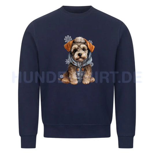 Premium Sweatshirt "Zwergschnauzer Winterbub" Navy Blue – hunde-shirt.de