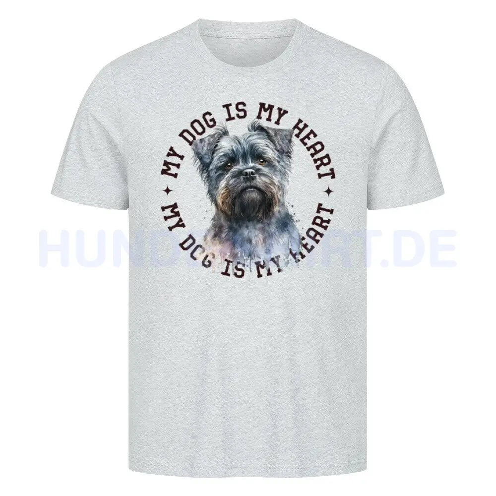 Premium T-Shirt "Affenpinscher HEART" Heather Grey – hunde-shirt.de