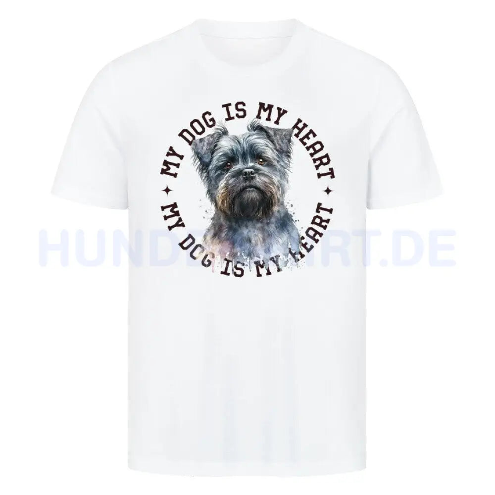 Premium T-Shirt "Affenpinscher HEART" Weiß – hunde-shirt.de