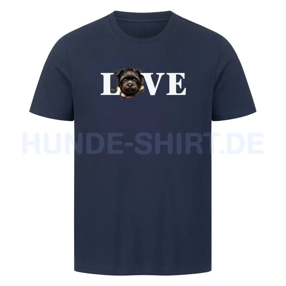 Premium T-Shirt "Affenpinscher - LOVE" French Navy – hunde-shirt.de