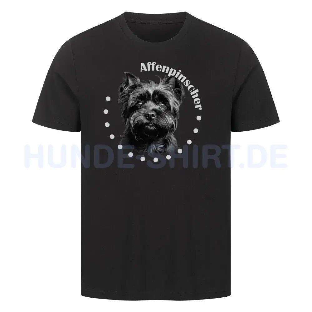 Premium T-Shirt "Affenpinscher Rounded" Schwarz – hunde-shirt.de