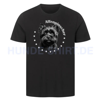 Premium T-Shirt "Affenpinscher Rounded" Schwarz – hunde-shirt.de