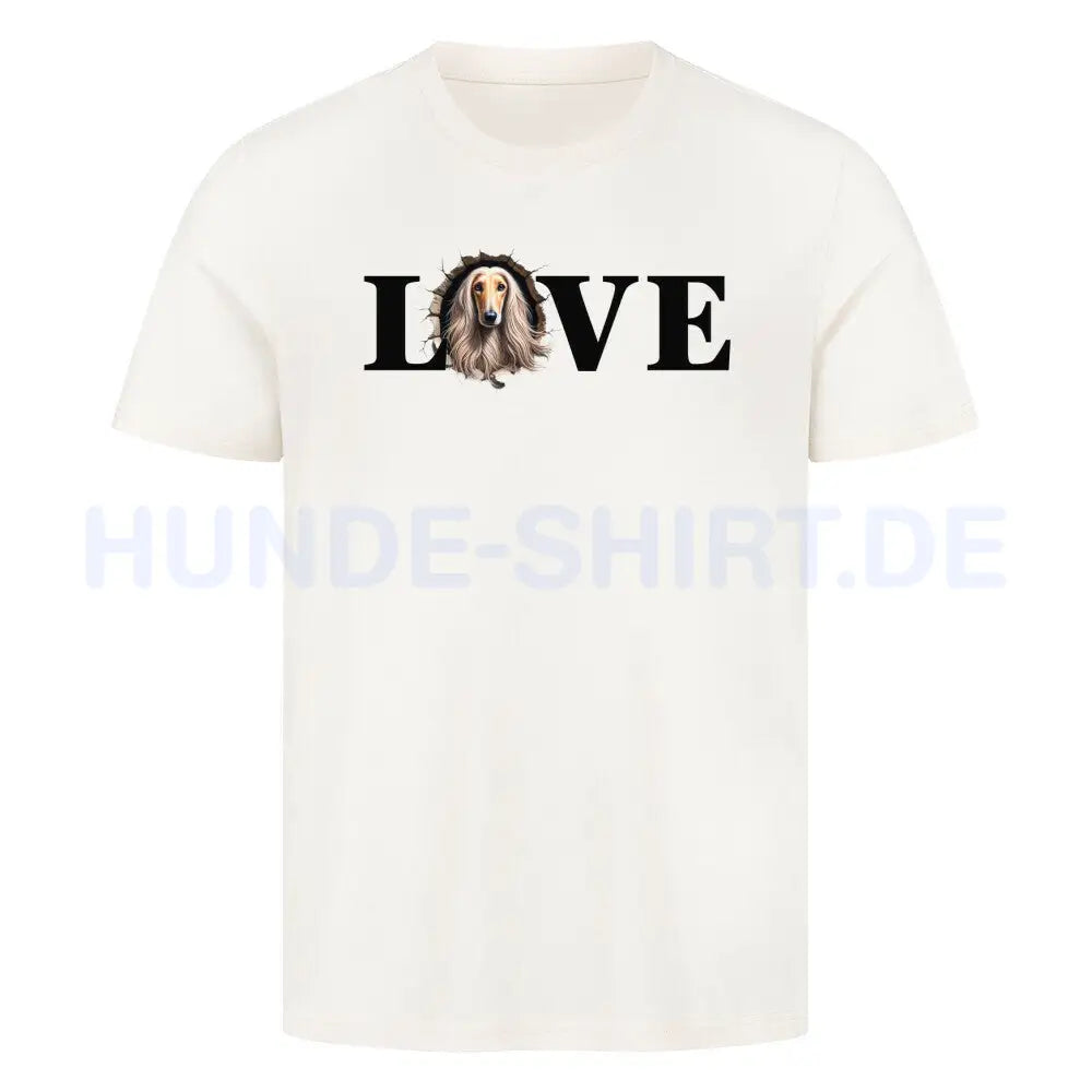 Premium T-Shirt "Afghanischer Windhund LOVE" Natural Raw – hunde-shirt.de