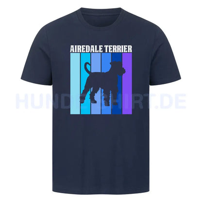 Premium T-Shirt "Airedale Terrier - BLUE" French Navy – hunde-shirt.de