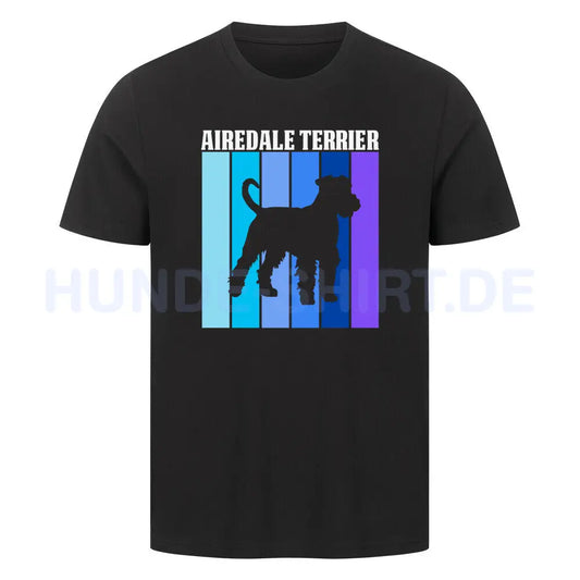 Premium T-Shirt "Airedale Terrier - BLUE" Schwarz – hunde-shirt.de