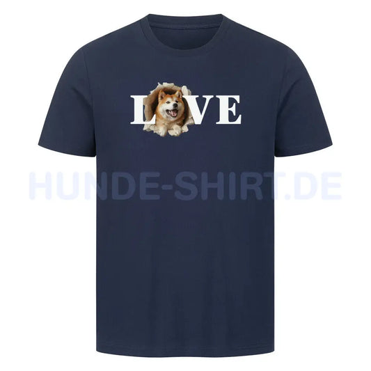 Premium T-Shirt "Akita Inu - LOVE" French Navy – hunde-shirt.de