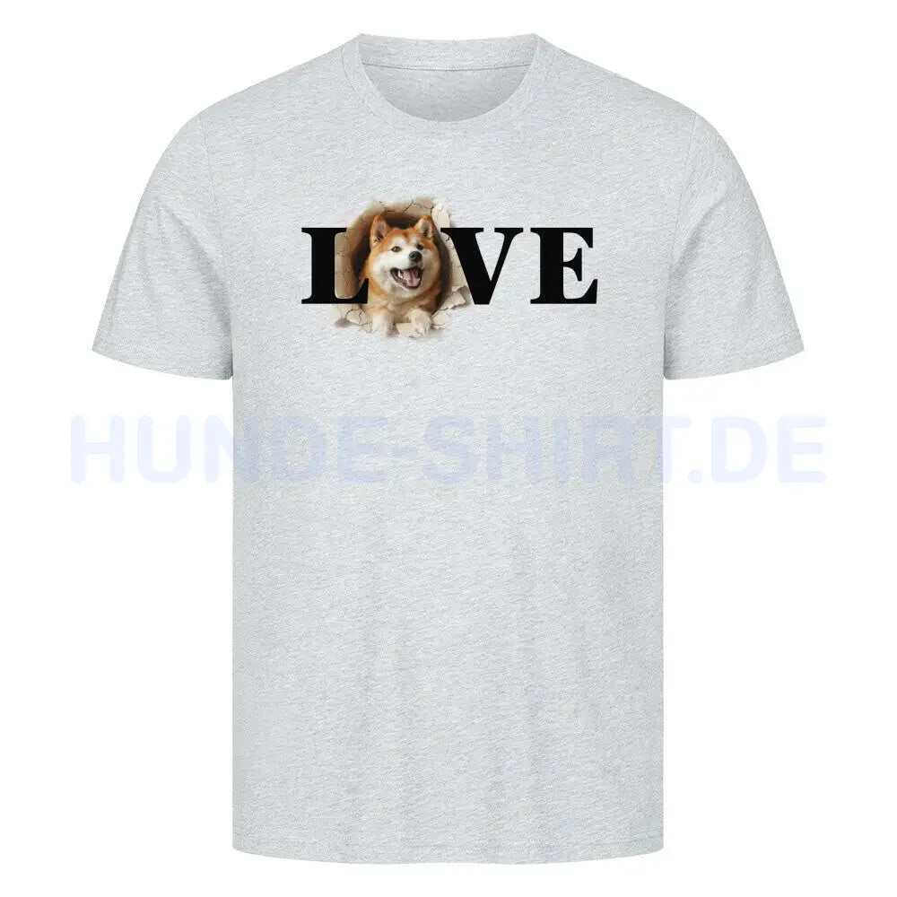 Premium T-Shirt "Akita Inu LOVE" Heather Grey – hunde-shirt.de