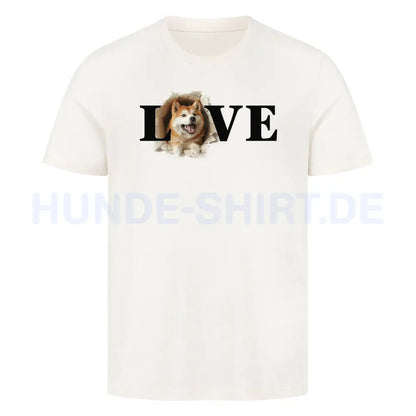 Premium T-Shirt "Akita Inu LOVE" Natural Raw – hunde-shirt.de