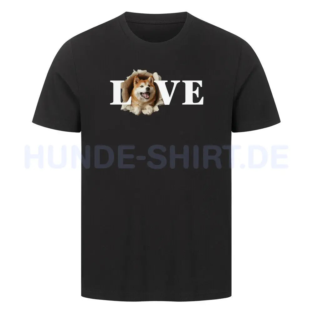 Premium T-Shirt "Akita Inu - LOVE" Schwarz – hunde-shirt.de