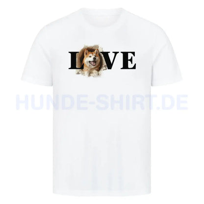 Premium T-Shirt "Akita Inu LOVE" Weiß – hunde-shirt.de