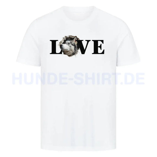 Premium T-Shirt "Alaskan Malamute LOVE" Weiß – hunde-shirt.de