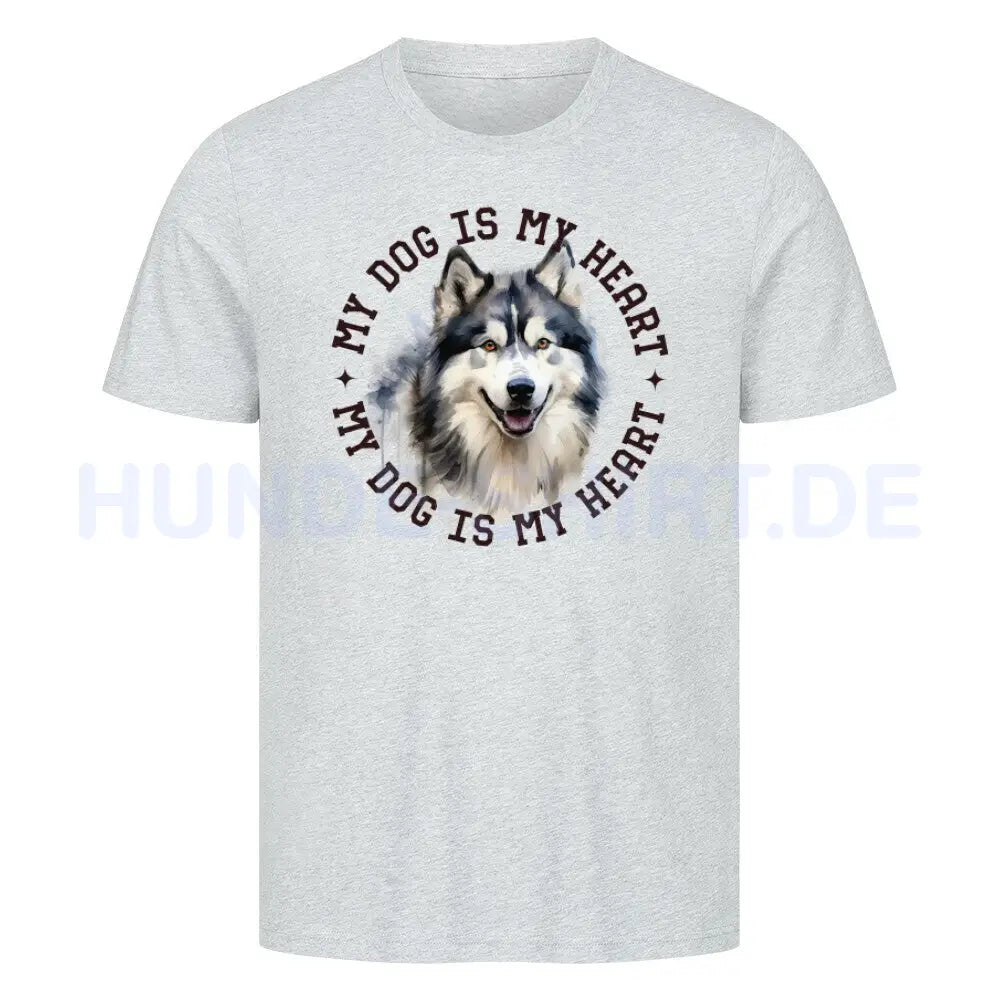 Premium T-Shirt " Alaskan Malamute" Heather Grey – hunde-shirt.de