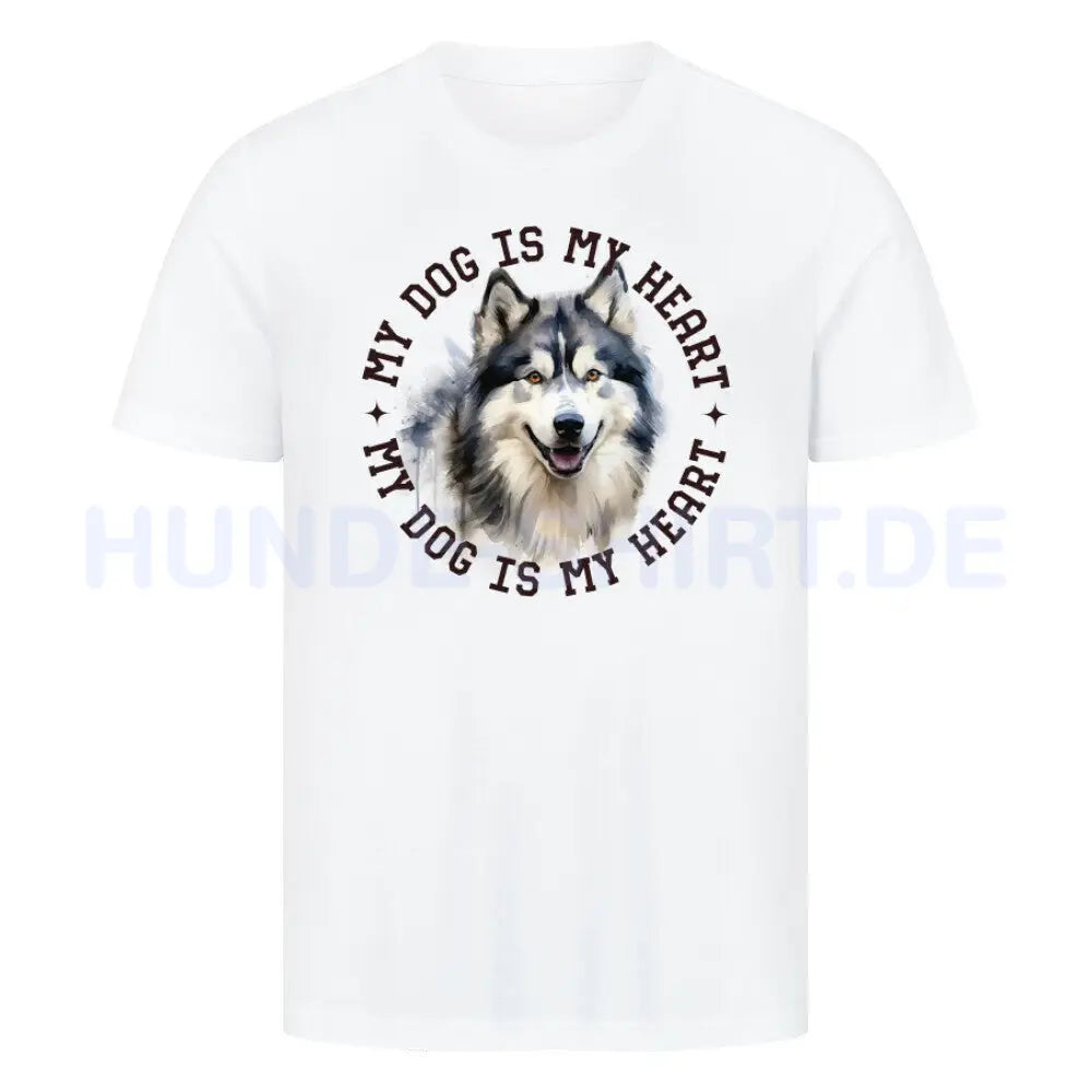 Premium T-Shirt " Alaskan Malamute" Weiß – hunde-shirt.de