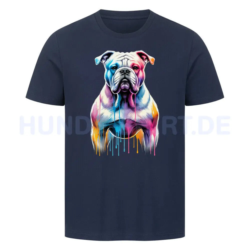 Premium T-Shirt "American Bulldog ART" French Navy – hunde-shirt.de