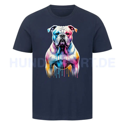 Premium T-Shirt "American Bulldog ART" French Navy – hunde-shirt.de