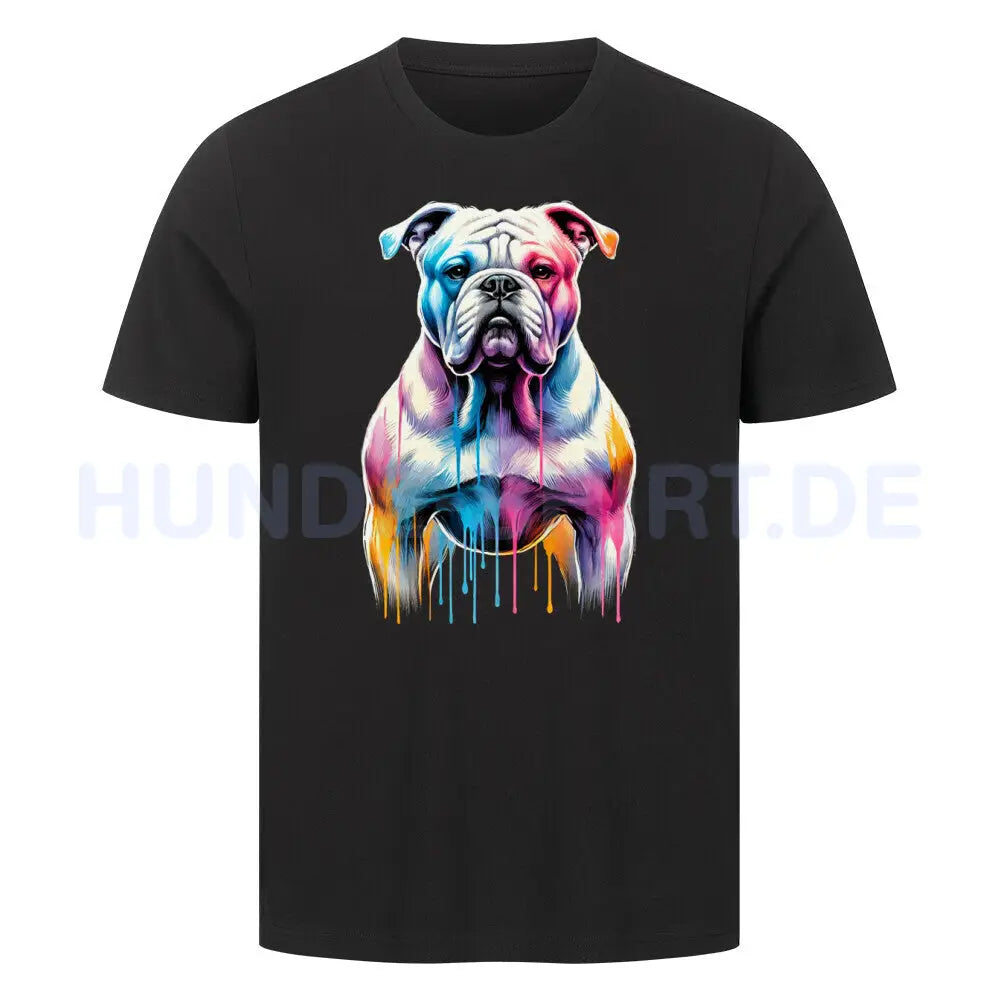 Premium T-Shirt "American Bulldog ART" Schwarz – hunde-shirt.de