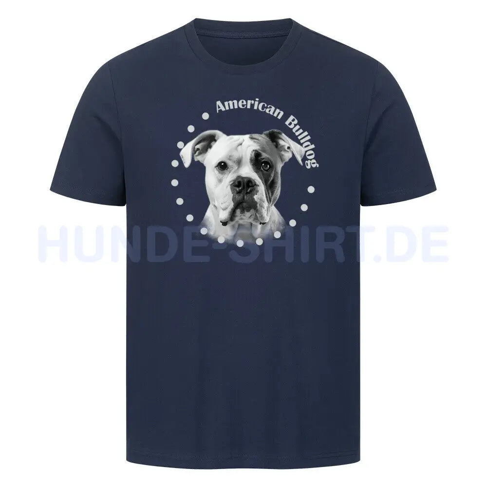 Premium T-Shirt "American Bulldog - BREED" French Navy – hunde-shirt.de