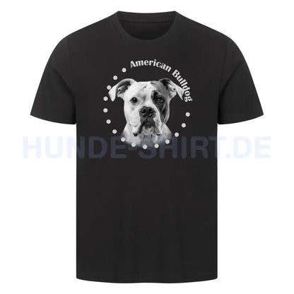 Premium T-Shirt "American Bulldog - BREED" Schwarz – hunde-shirt.de